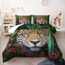 Cheetah Print Comforter Set Leopard Comforter Set Queen  Wild Animal Print Com...