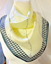 NEW 26 Inch Medium Sq. White, and Black Houndstooth 100 Polyester Scarf PS 1005