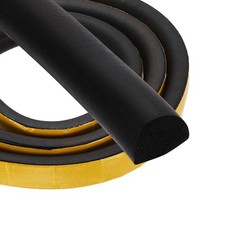 6.6FT Solid Rubber Weather Stripping, Self Adhesive EPDM Seal Strips, Black