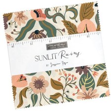 Sunlit Ruins Moda Charm Pack, 100 Cotton 5-inch Precut Squares 42 pcs
