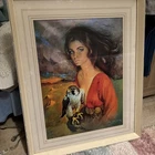 Framed Art Print Louis Shabner Mid Century 1960s 1970s The Falconer Retro