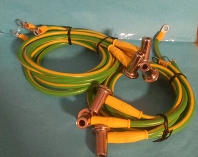 6x Erdungskabel mit MC-POAG 6mm Buchse Ringkabelschuh ca. 80 cm gebraucht - Bild 1 von 4