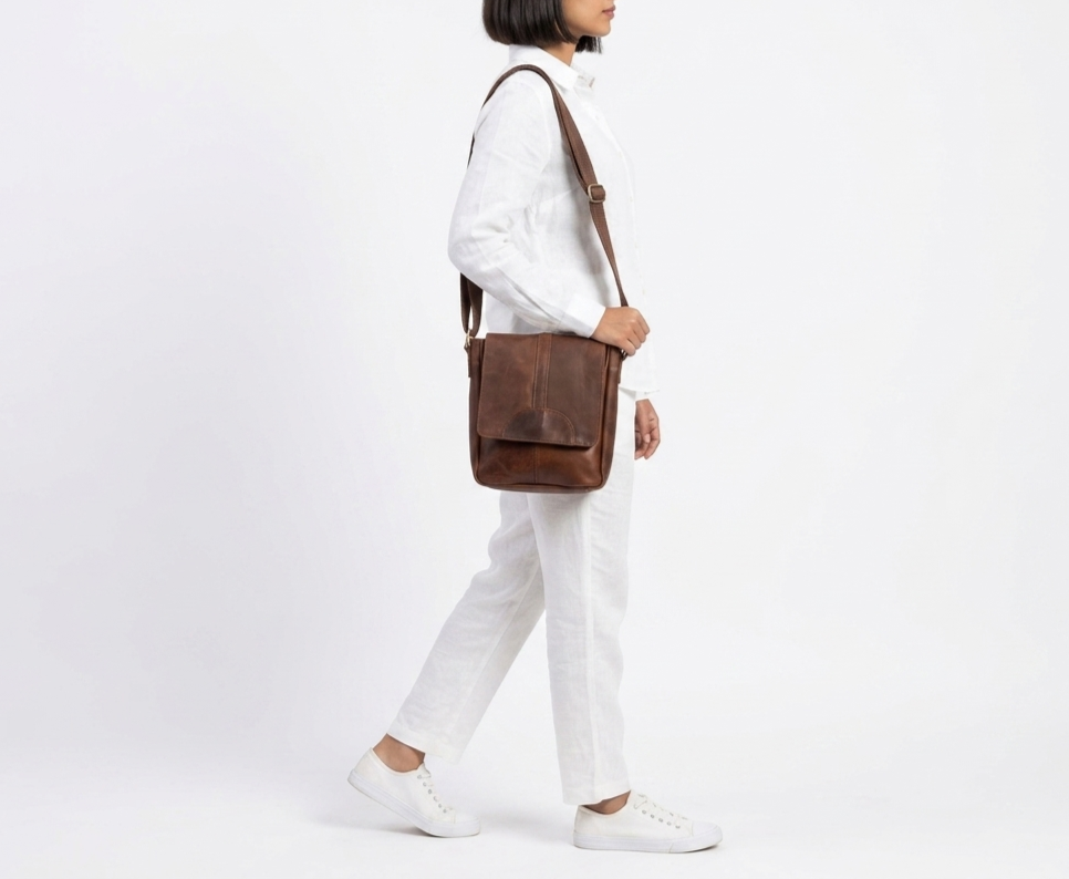 Crossbody Sling Bag Buffalo Leather Purse Wallet Handbag Satchel Messenger Bags