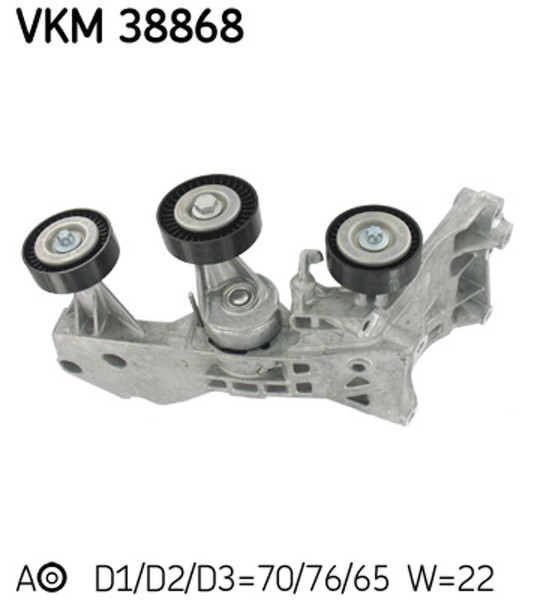 SKF Riemenspanner Keilrippenriemen VKM 38868 FüR Mercedes Klasse W169 22Mm 70Mm-image