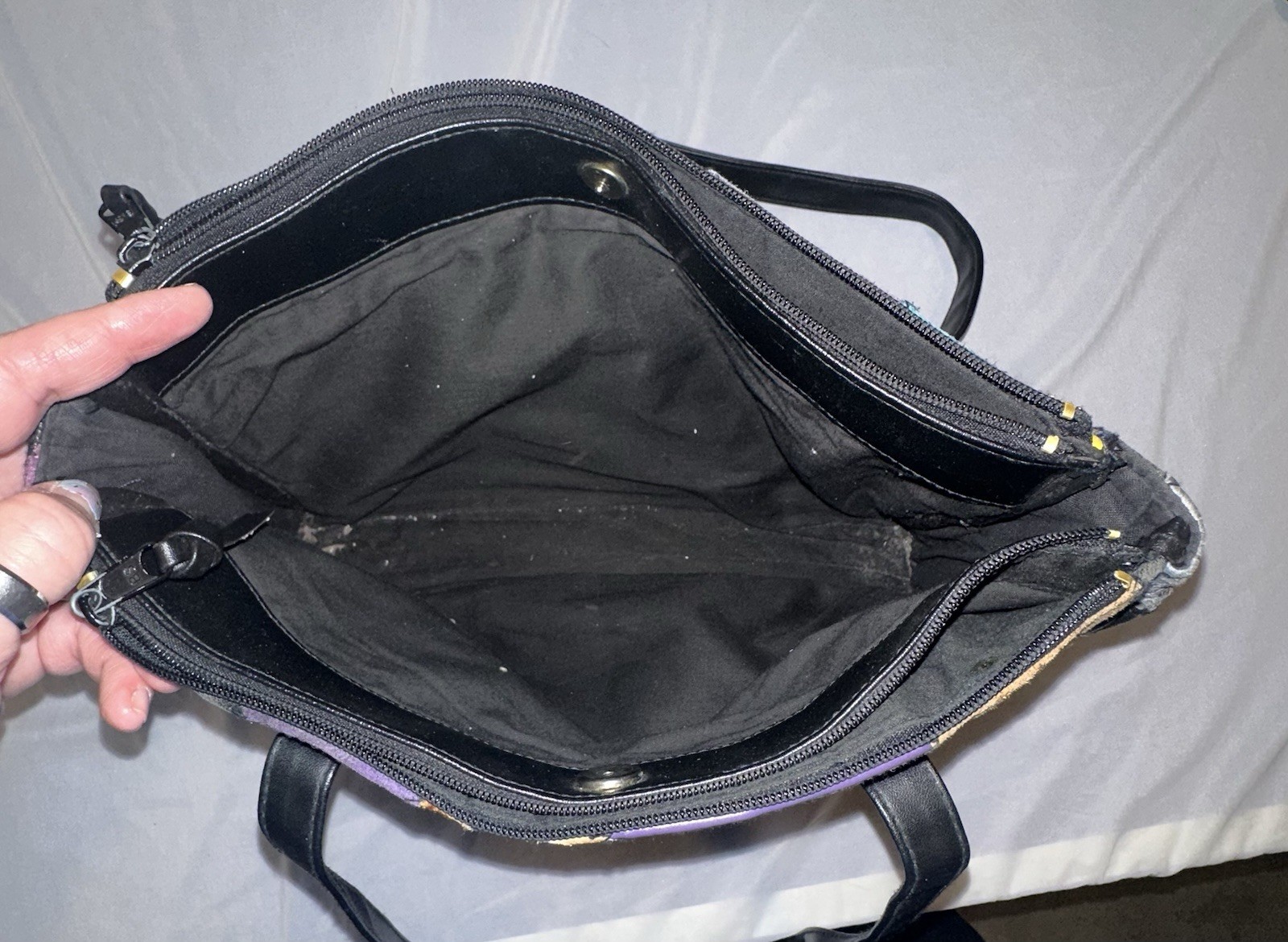 Vintage Patchwork Pattern Genuine Leather Purse B… - image 7