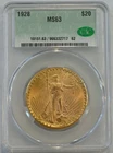 1928 Saint Gaudens $20 gold  CAC  graded  MS63  gold coin -  free shipping!!!