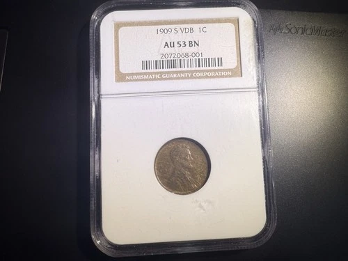 1909-S VDB Lincoln Wheat Cent 1C NGC AU 53 BN