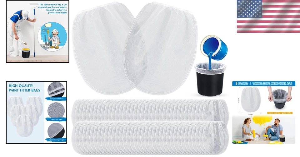 Reusable 1 Gallon Fine Mesh Strainer Bags - DIY Paint and Hydroponic Filters - Image 2 of 4