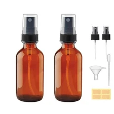 4 oz Amber Glass Spray Bottles - Small Empty Fine Mist for Essential Oil Face