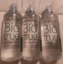 Lot of 3 Bottles of Biotrue Contact Lens Multi-Purpose Solution 10 fl oz each 
