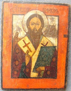 Antique Russian icon St Basil