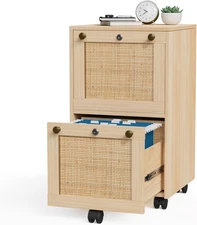 VINGLI 2 Drawer File Cabinet with Lock, Rolling File Cabinets for Home Office, S