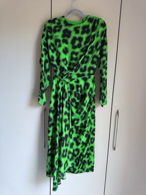 Essentiel Antwerp Green Elisha Draped Midi Dress Size 8 - Long Sleeve, Occasion