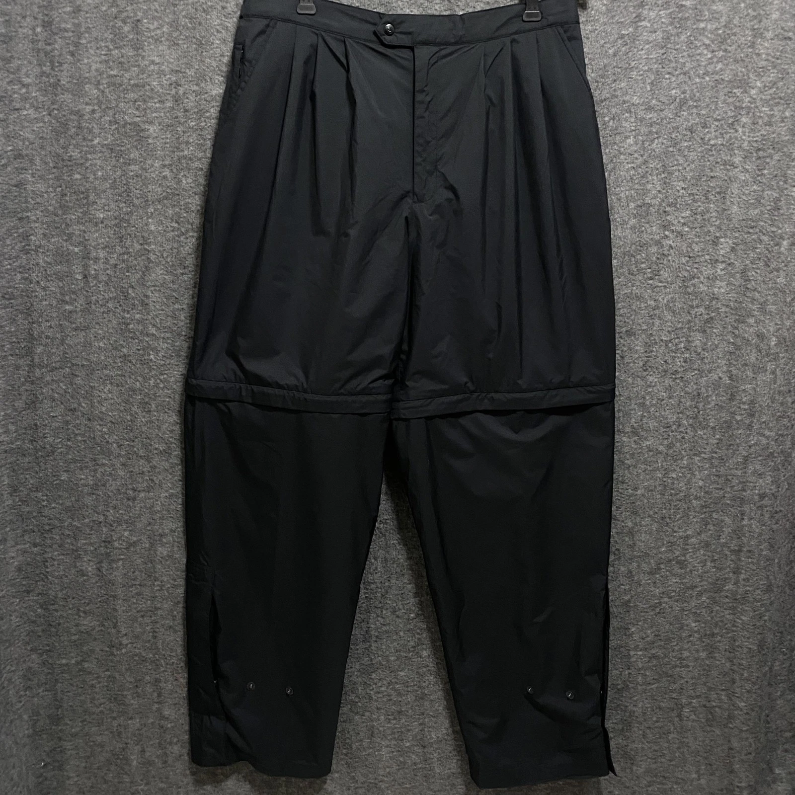 FootJoy DryJoys Convertible Rain Pants Mens XL Black Golf Waterproof Ankle Zip