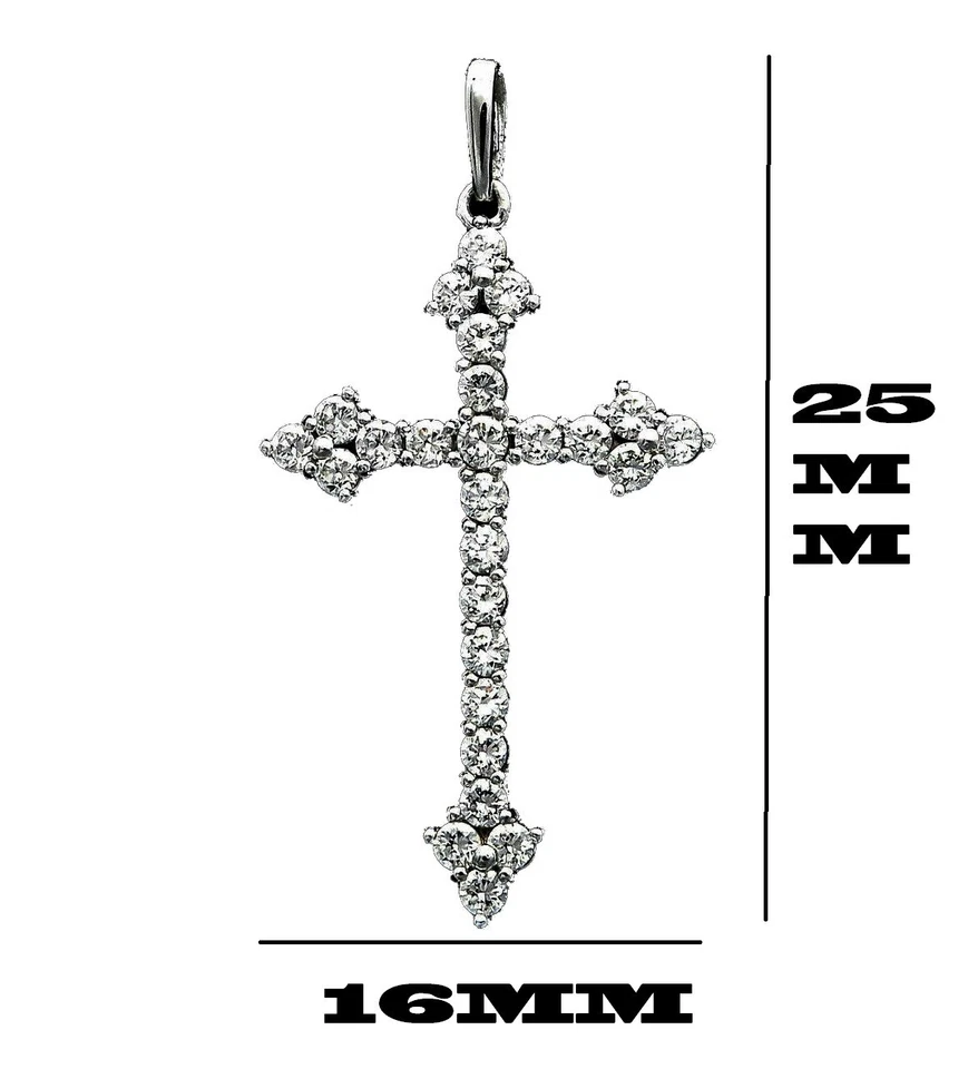 1/2Ct White Round Moissanite Diamond Jesus Cross Pendant In 925 Sterling  Silver - Image 2 of 4