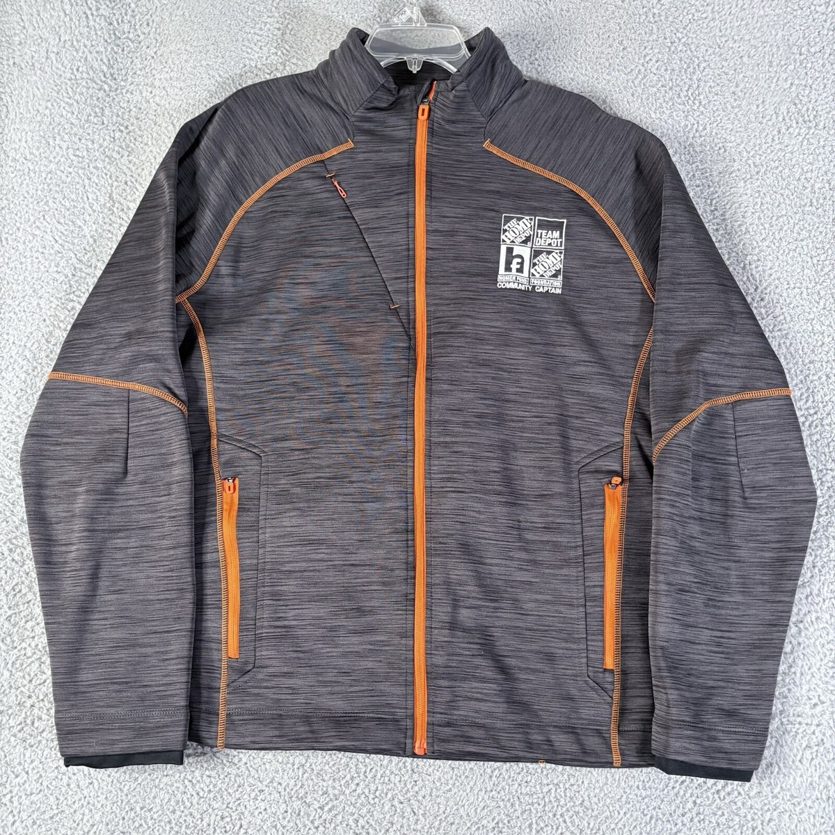 Home Depot Jacket North End Mens XL Gray Fleece Lined Zip Employee Uniform  Work