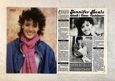 Jennifer Beals 1983 Flashdance Clipping Poster Swedish magazine