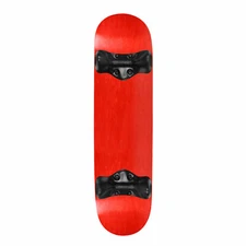 Softrucks Skateboard Indoor Practice Complete 7.75" Black Trucks, Stained Red