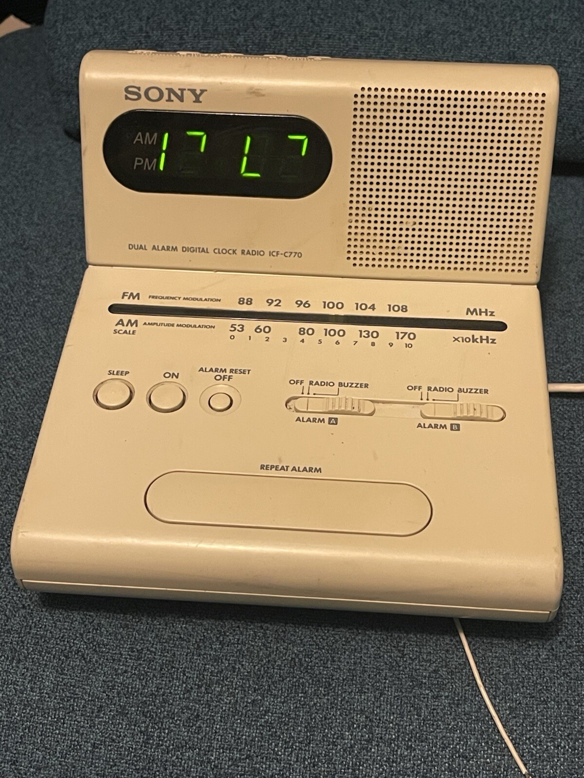 Vintage retro Sony Dual Alarm Digital Clock Radio