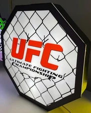 UFC LED Sign Boxing Wrestling Wall Light Decor  with USB Pow.Dimmable 18x18 in