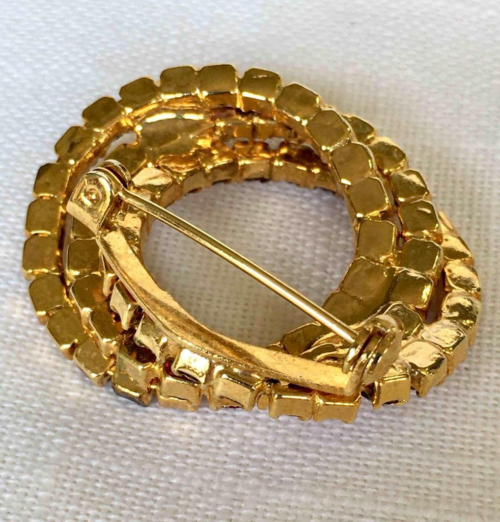 Vtg. 3 Interlocking Ring Rhinestone Deco. Circle … - image 9