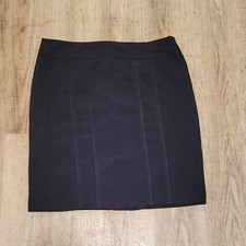Sag Harbor Knee Length Straight Office Skirt Sz 12P Black Lined Stretch