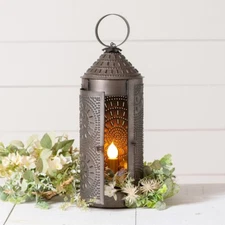 Irvins Country Tinware 18-Inch Chimney Lantern in Kettle Black