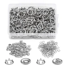 Snap Button Kit 50 Sets 9.5mm Silver Snaps for Jeans Baby Clothing DIY Sewing
