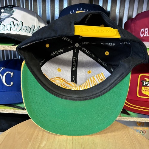 VTG 90s Zephyr Iowa Hawkeyes Hat - Wool Blend - Black Yellow - Snapback Cap - Picture 4 of 5