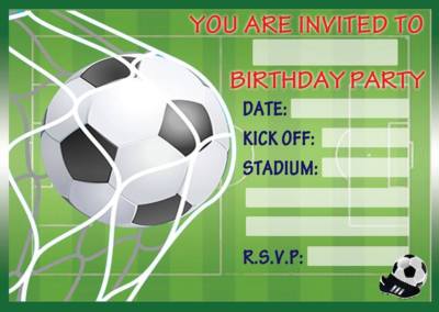 BOYS FOOTBALL THEME BIRTHDAY PARTY INVITATIONS KIDS CHILDRENS INVITES ...