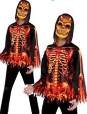Fire Devil Costume Kids Halloween Devils Fancy Dress Boys Girls  Mask