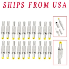20pcs DC Power Jack 5.5mm x 2.5mm Male Plug Adapter Connector With Metal Handle