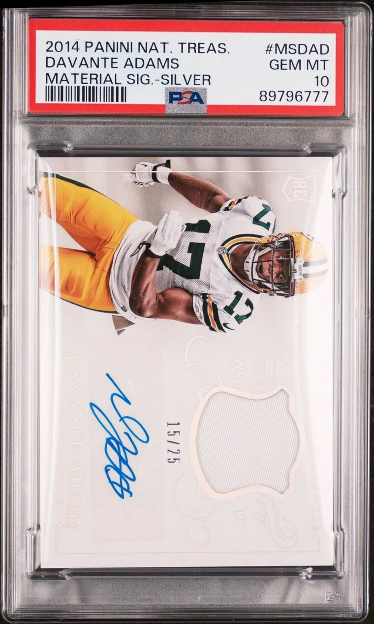 Davante Adams Panini National Treasures Material Signatures #MSDAD Silver