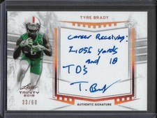 2019 Leaf Trinity Inscription TYRE BRADY Bronze Prism Auto RC 33/60 Jaguars WR