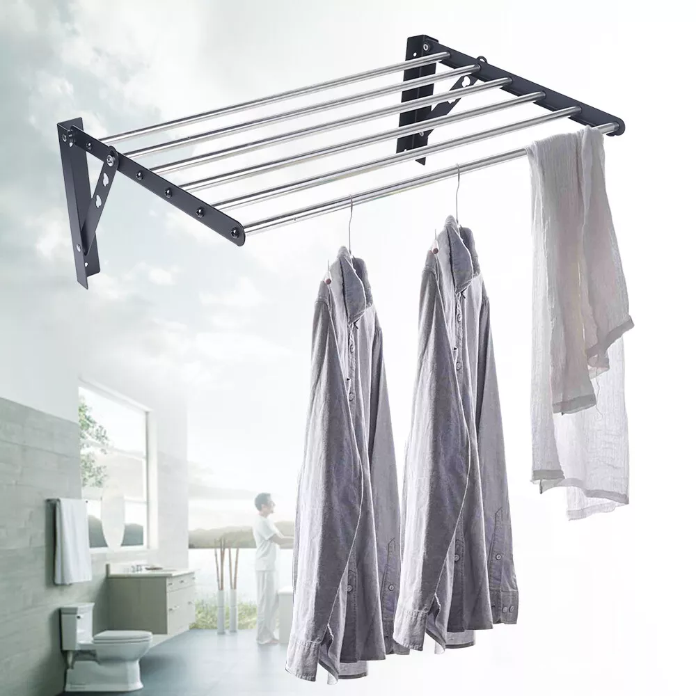 Wall mounted folding clothes airer sales