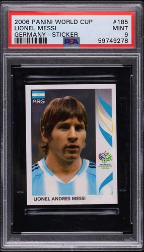 2006 Panini World Cup Germany Sticker Lionel Messi Rookie #185 PSA 9 MINT
