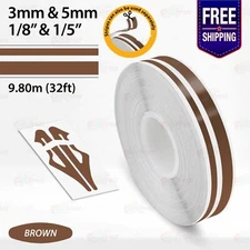 BROWN 1/8" & 1/5" Roll Vinyl Pinstriping Stripe Double Line Tape Decal Sticker