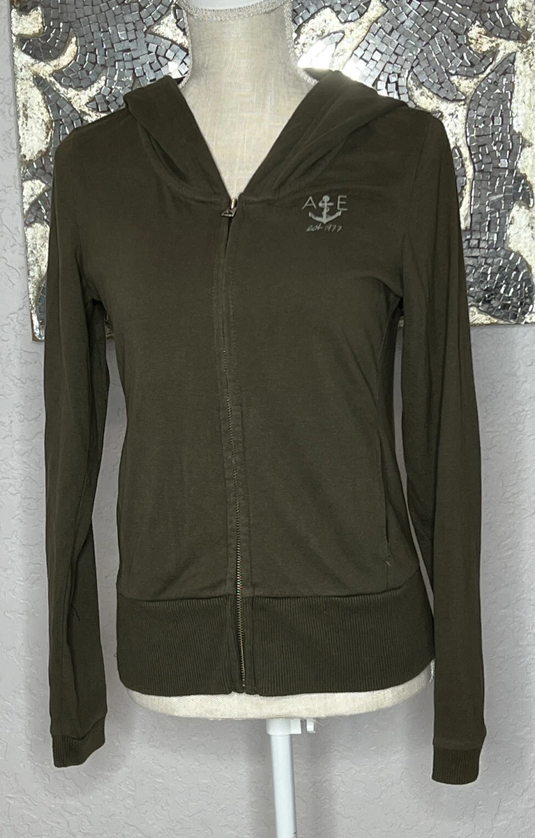American Eagle Olive Green Full Zip Hoodie Jacket Size S eBay