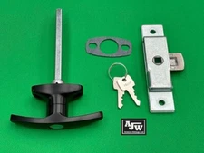 1 x Black T Handle & Large Budget Lock Latch Catering Trailers Horsebox Coach