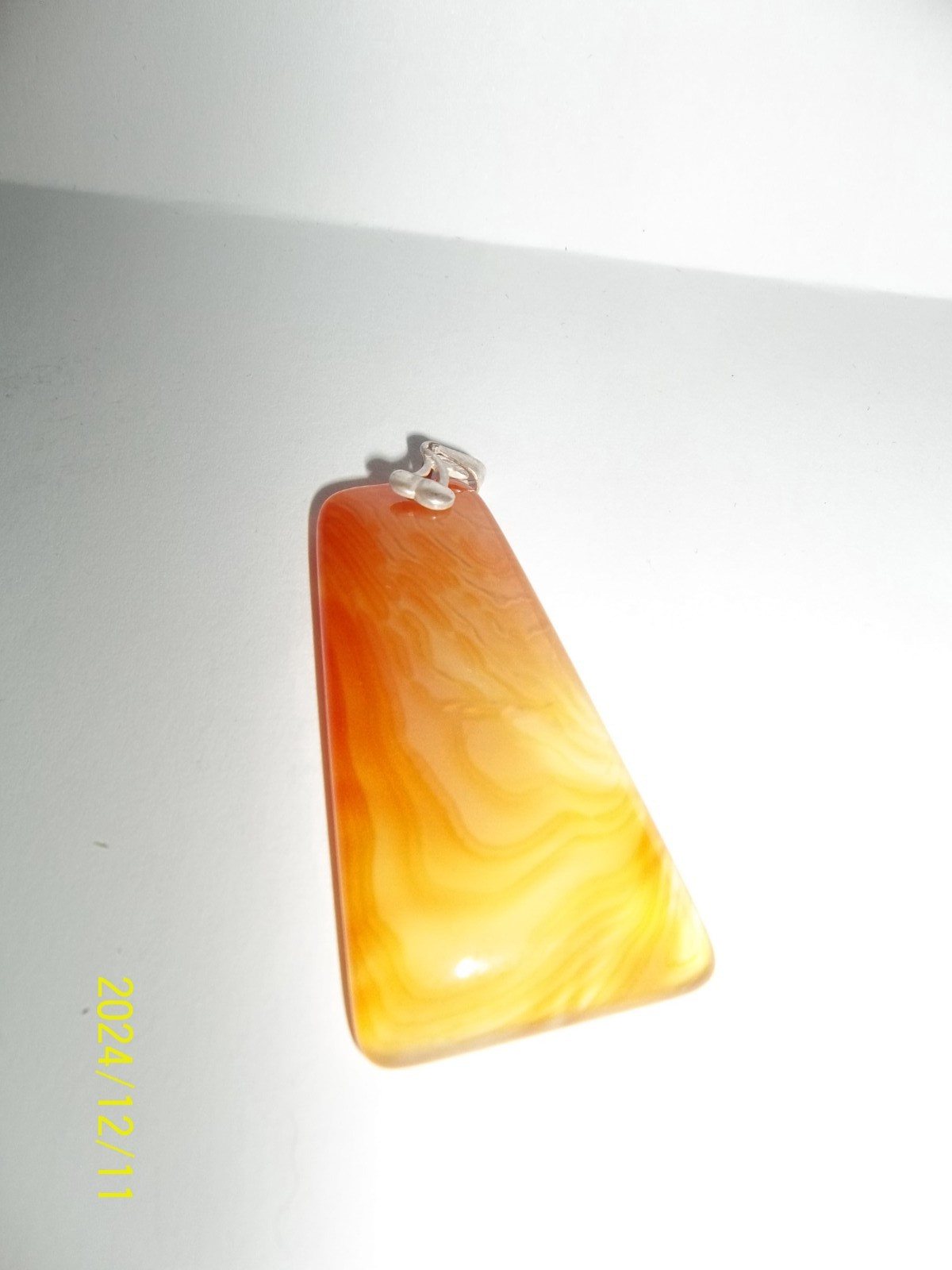 925  2"  rectangle orange madagascar pendent 12.6… - image 1