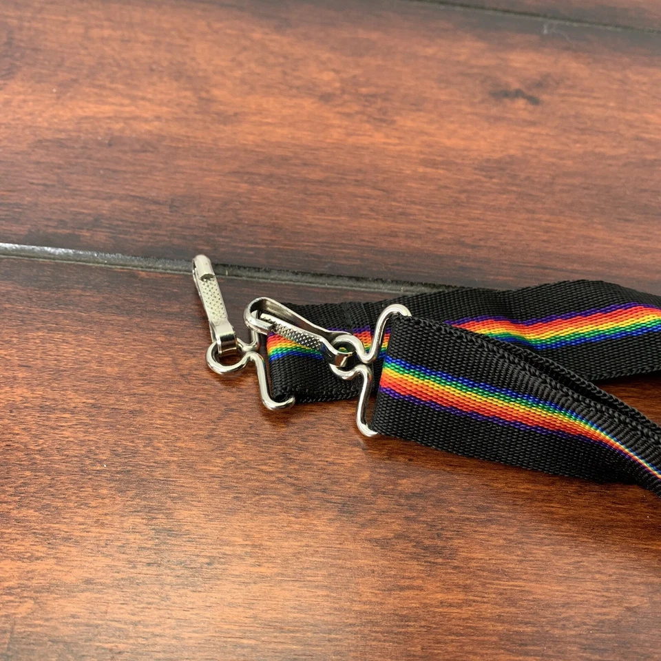 Correa de cámara Kodak de colección negra roja amarilla azul arco iris años 80 Foto 3 de 4