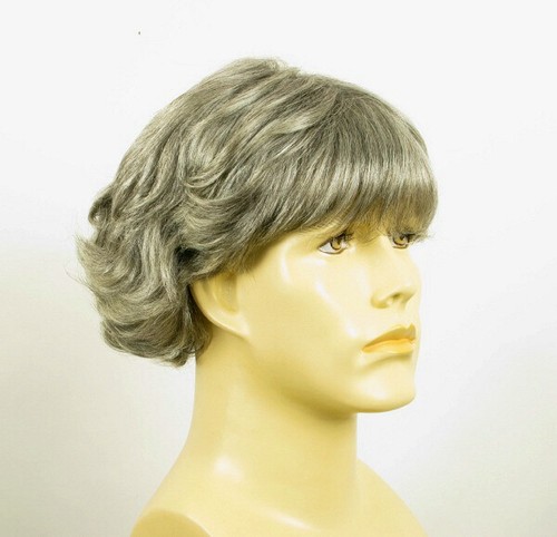 Peluca hombre cabello 100% natural gris mecha blanca DANY 44 - Picture 8 of 8