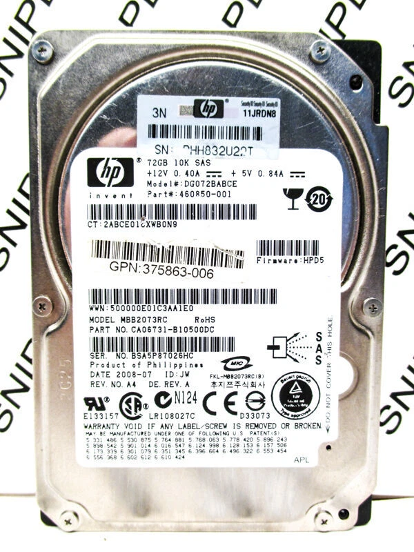 PCB - HP Invent Fujitsu 72GB DG072BABCE MBB2073RC 10K SAS SATA 460850-001 HPD5 - Image 4 of 4