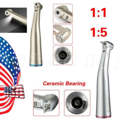 NSK Style Dental 1:1 /1:5 Contra Angle Fiber Optic LED Low Speed Handpiece st