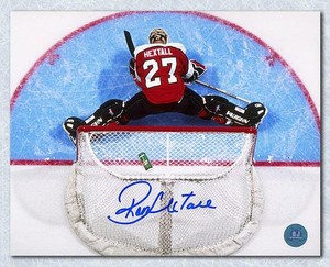 Ron Hextall Philadelphia Flyers Autographed Kick Save 8x10 Photo