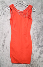 Zara Trafaluc Collection Womens Small Orange Bodycon Dress Cocktail Formal Lace