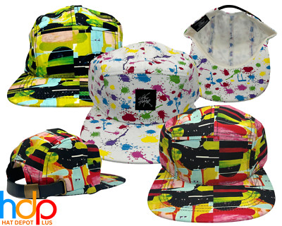 City Hunter 5 Panel Skater Paint Grunge Graffiti Flat Bill