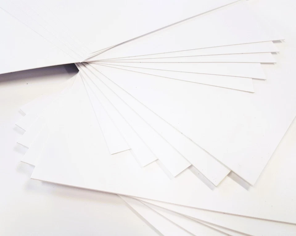 White Polystyrene Sheet 5 Pack Matt Finish Plasticard HIPS 0.25 0.50, 0.75 & 1mm - Image 2 of 4