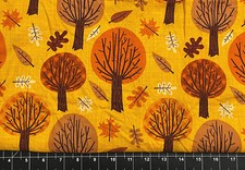 Harvest Leaves 18"x21" Fat Quarter 100 cotton fabric fall autumn Trees Country