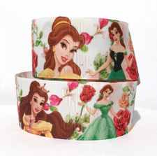 GROSGRAIN RIBBON 5/8", 7/8", 1.5 3" BEAUTY AND THE BEAST PRINTED BULK
